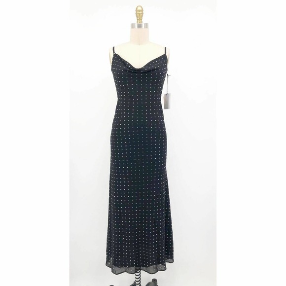 LPA Dresses & Skirts - LPA x Revolve Women's Dress Lorella Slip Midi Black With Crystal Size S $238